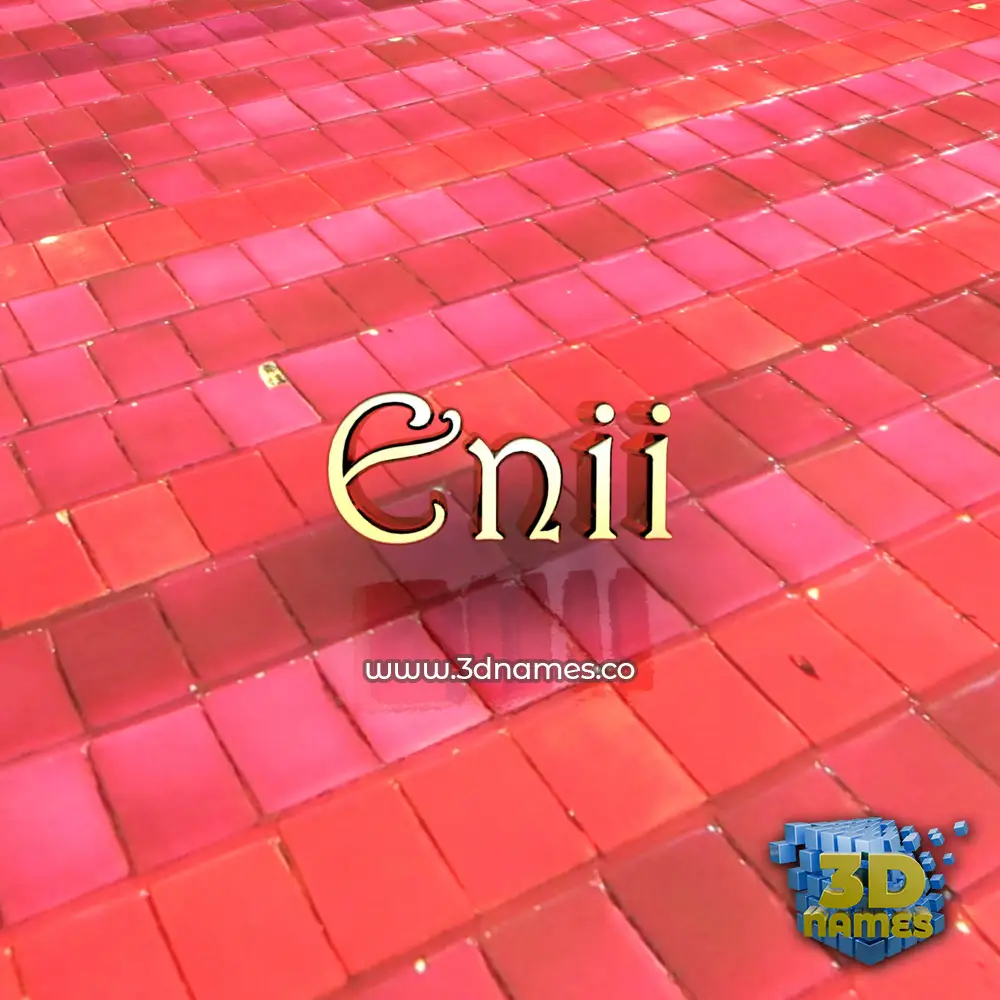 enii in Red Tiles style - 3D name wallpaper