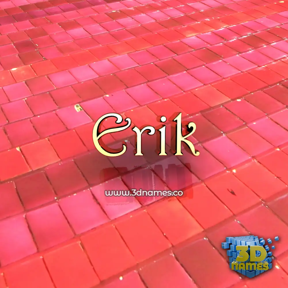 erik in Red Tiles style - 3D name wallpaper