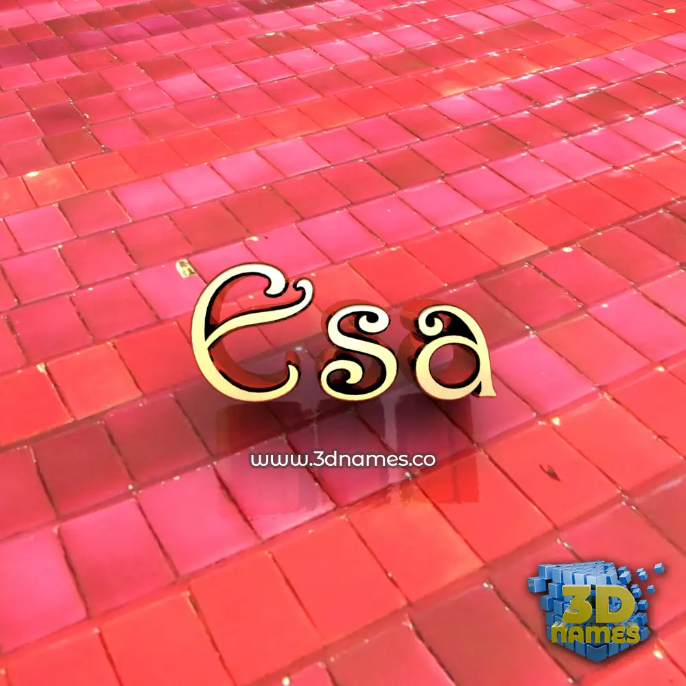 esa in Red Tiles style - 3D name wallpaper