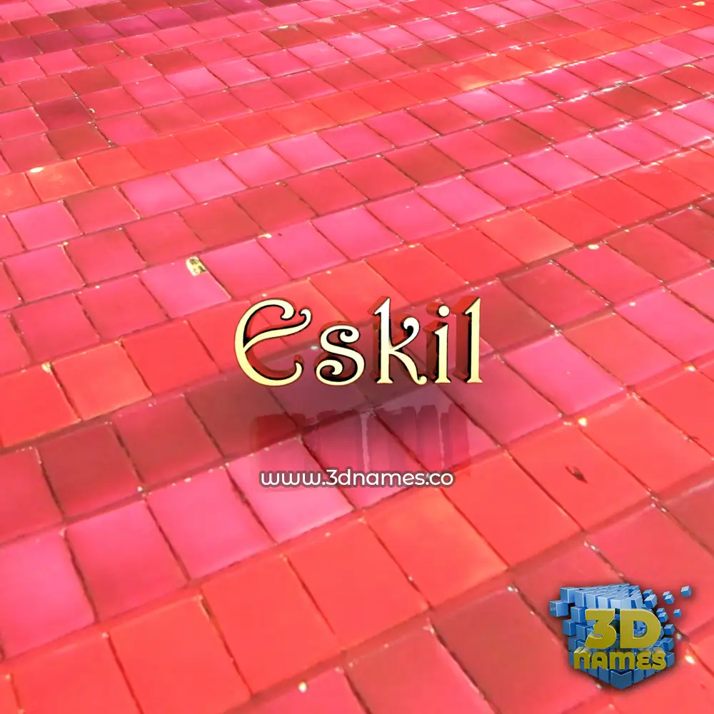 eskil in Red Tiles style - 3D name wallpaper
