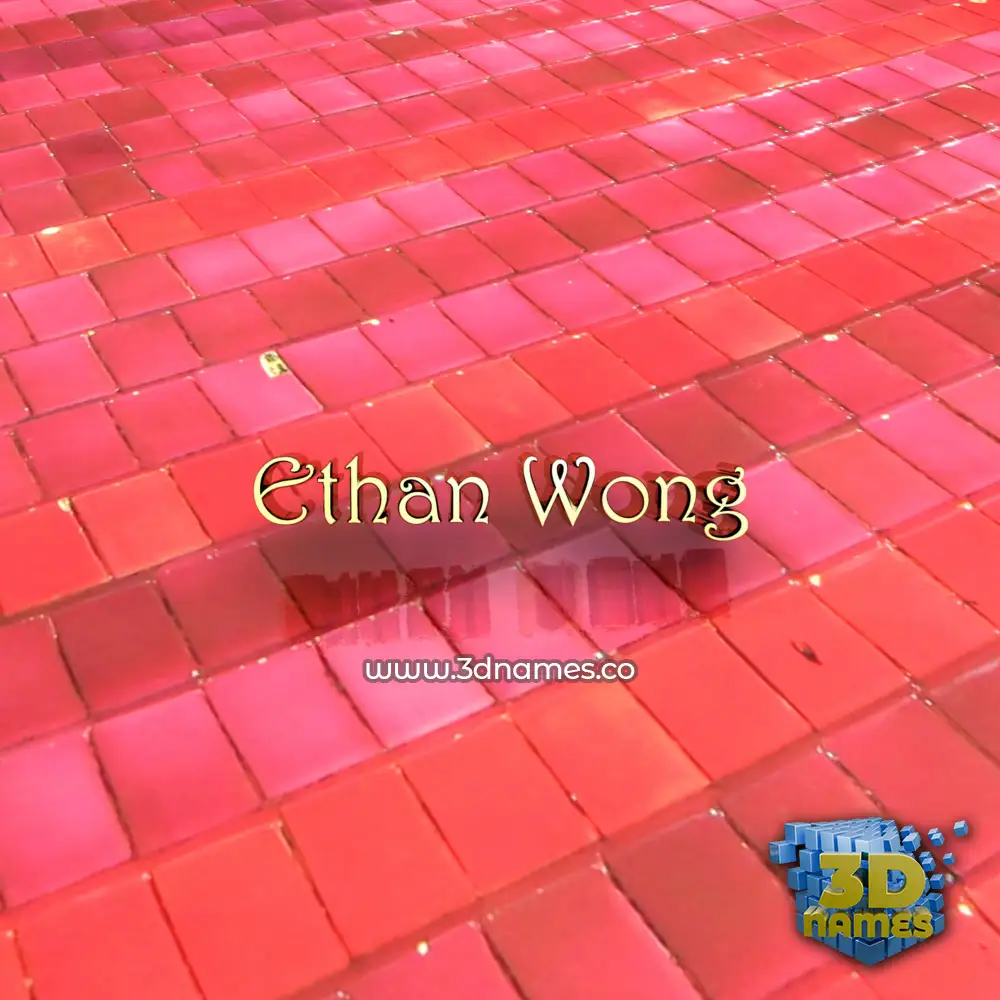 ethan wong in Red Tiles style - 3D name wallpaper