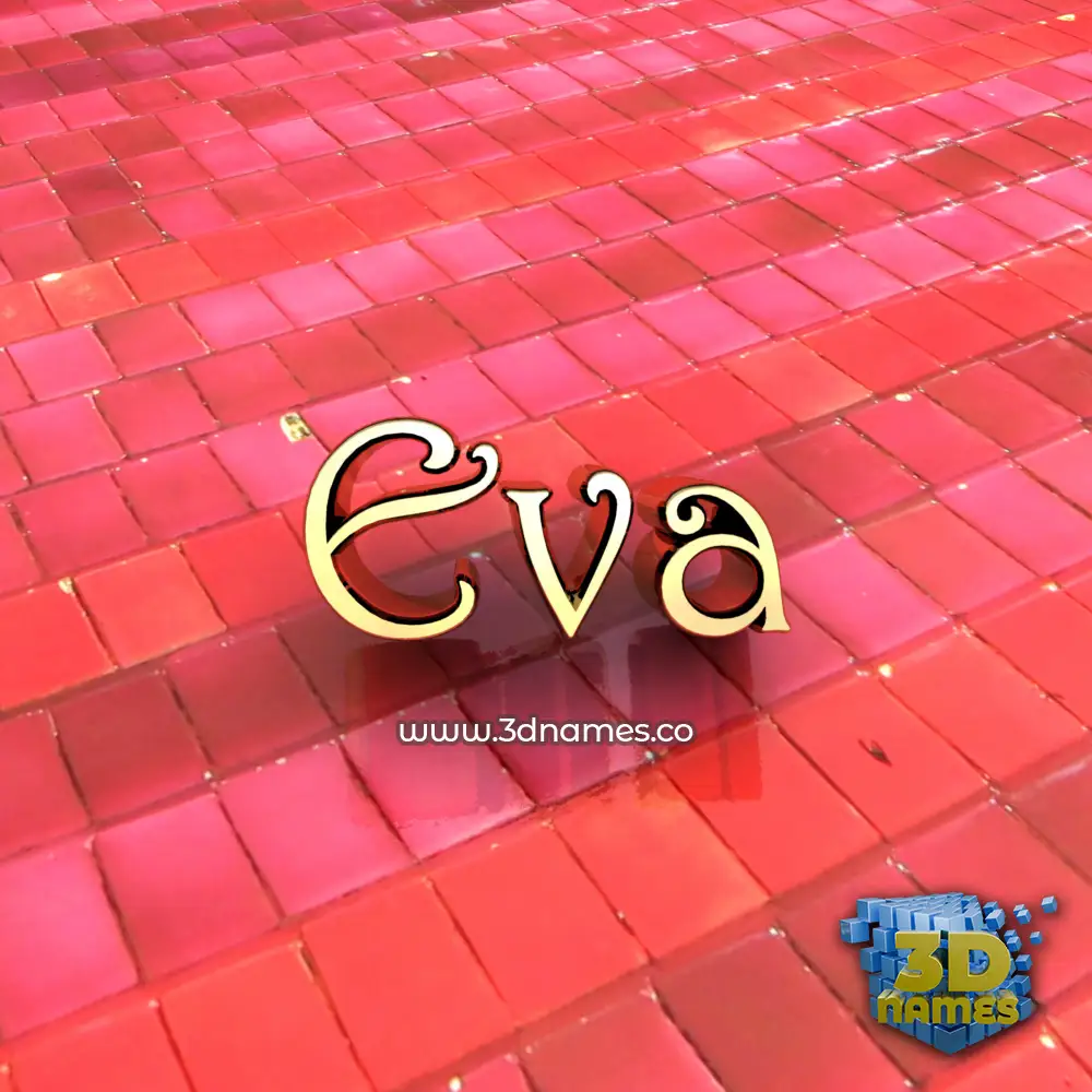 eva in Red Tiles style - 3D name wallpaper