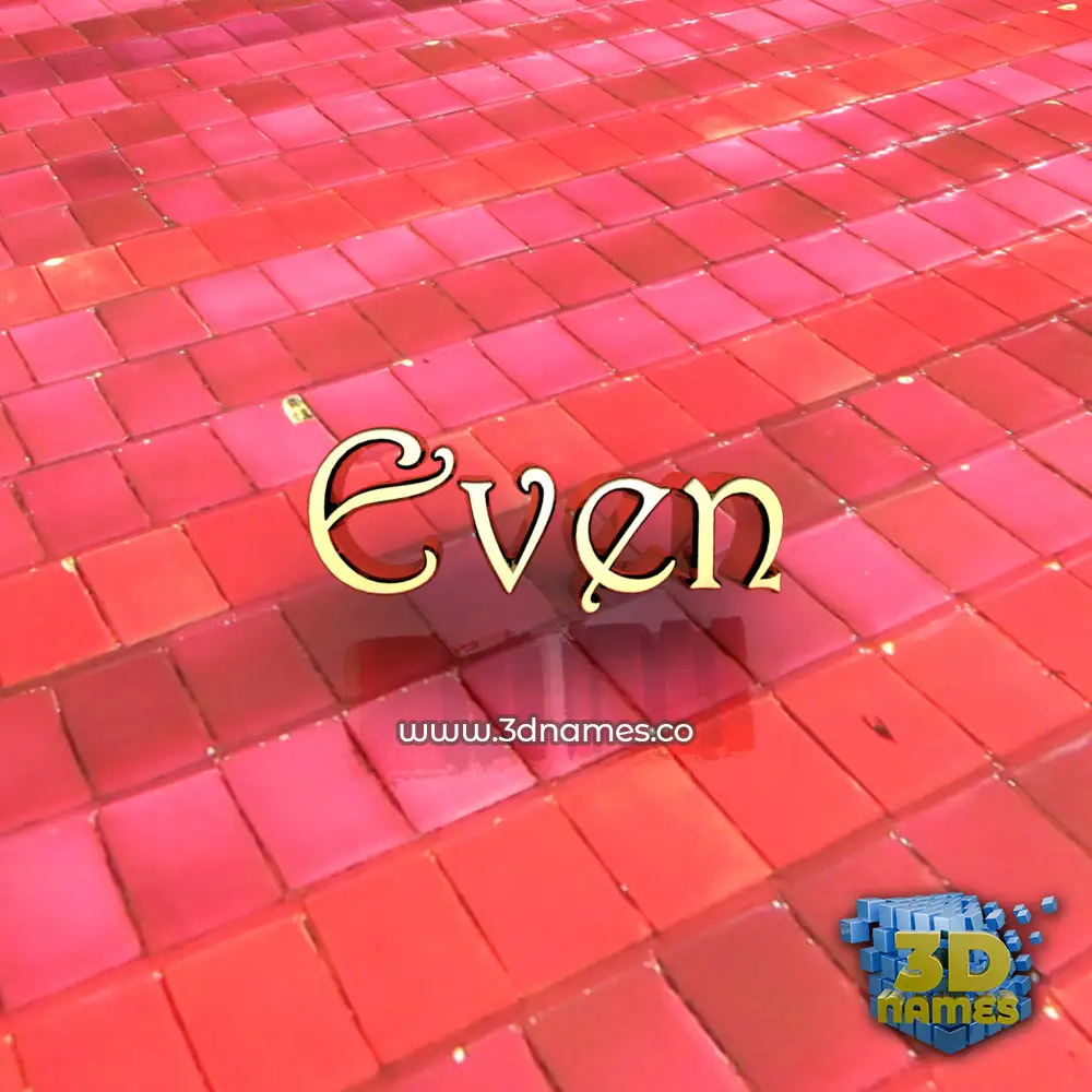 even in Red Tiles style - 3D name wallpaper
