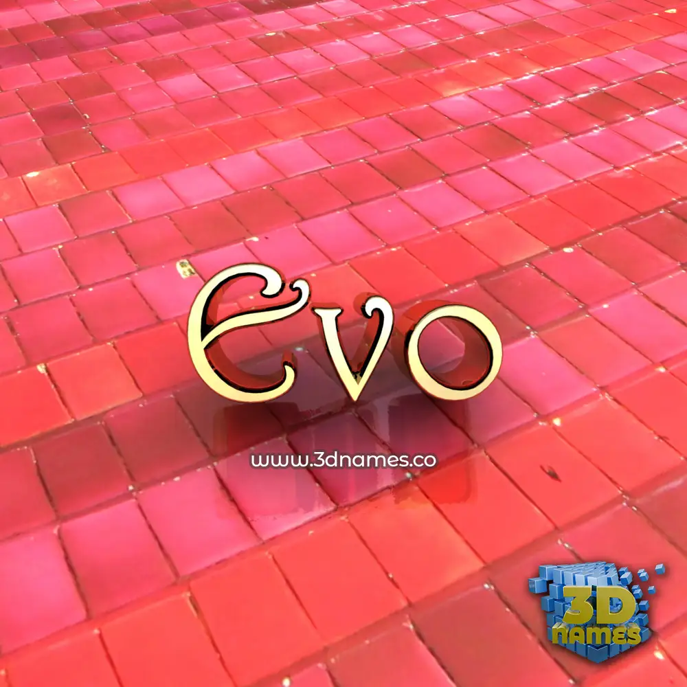 evo in Red Tiles style - 3D name wallpaper