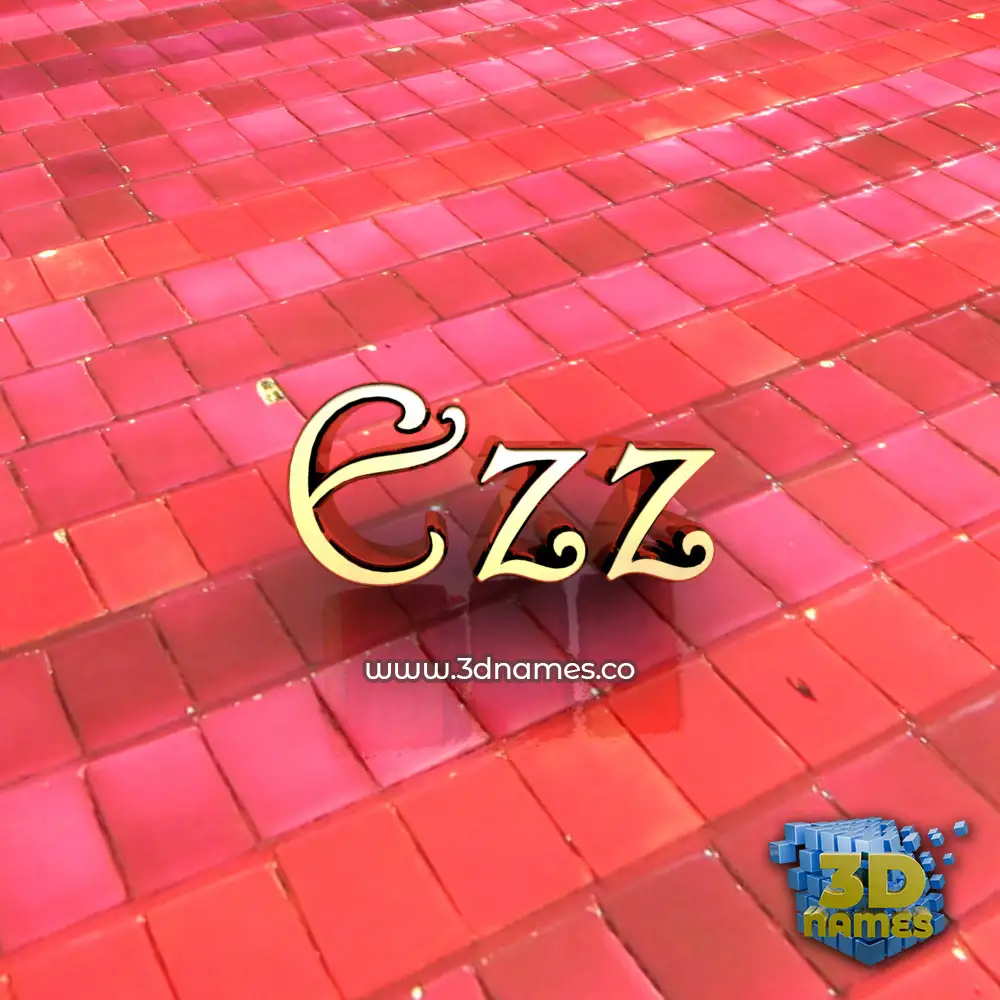 ezz in Red Tiles style - 3D name wallpaper