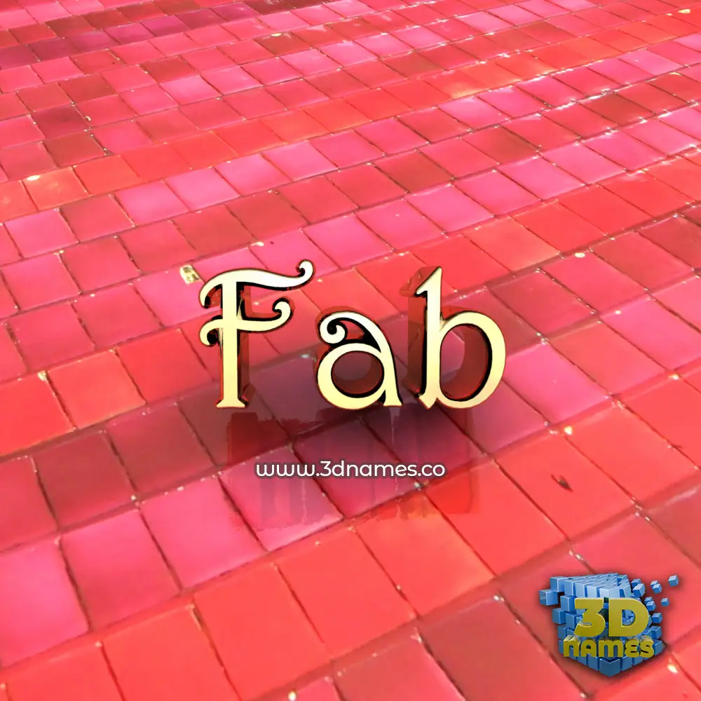 fab in Red Tiles style - 3D name wallpaper