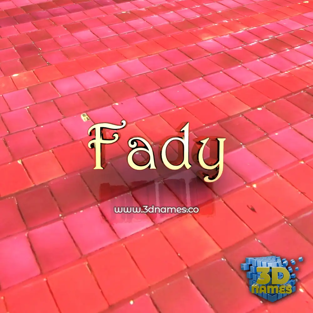 fady in Red Tiles style - 3D name wallpaper
