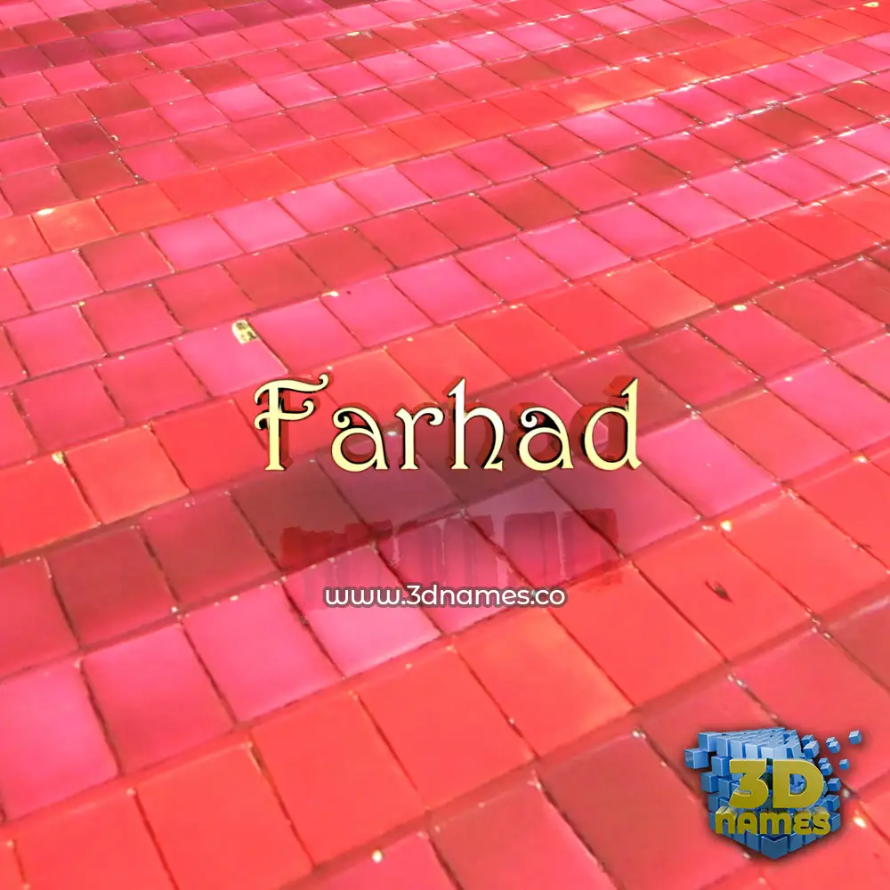 farhad in Red Tiles style - 3D name wallpaper