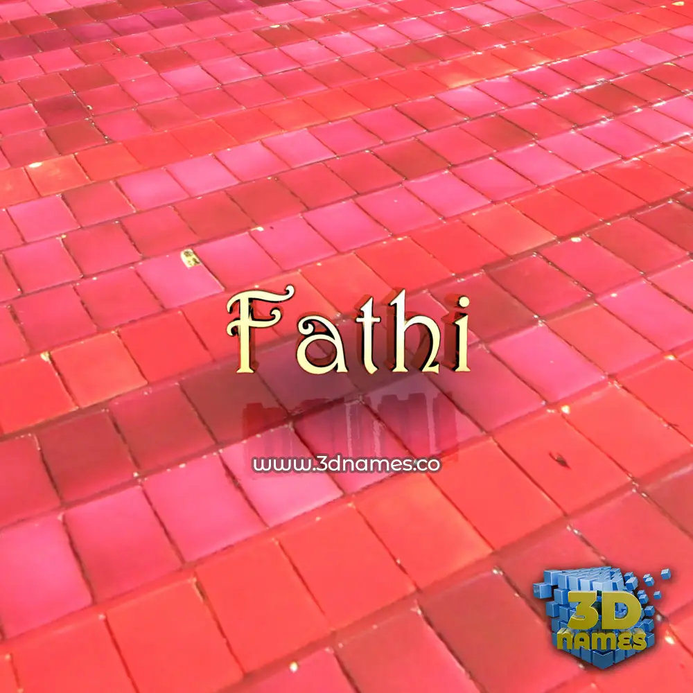fathi in Red Tiles style - 3D name wallpaper