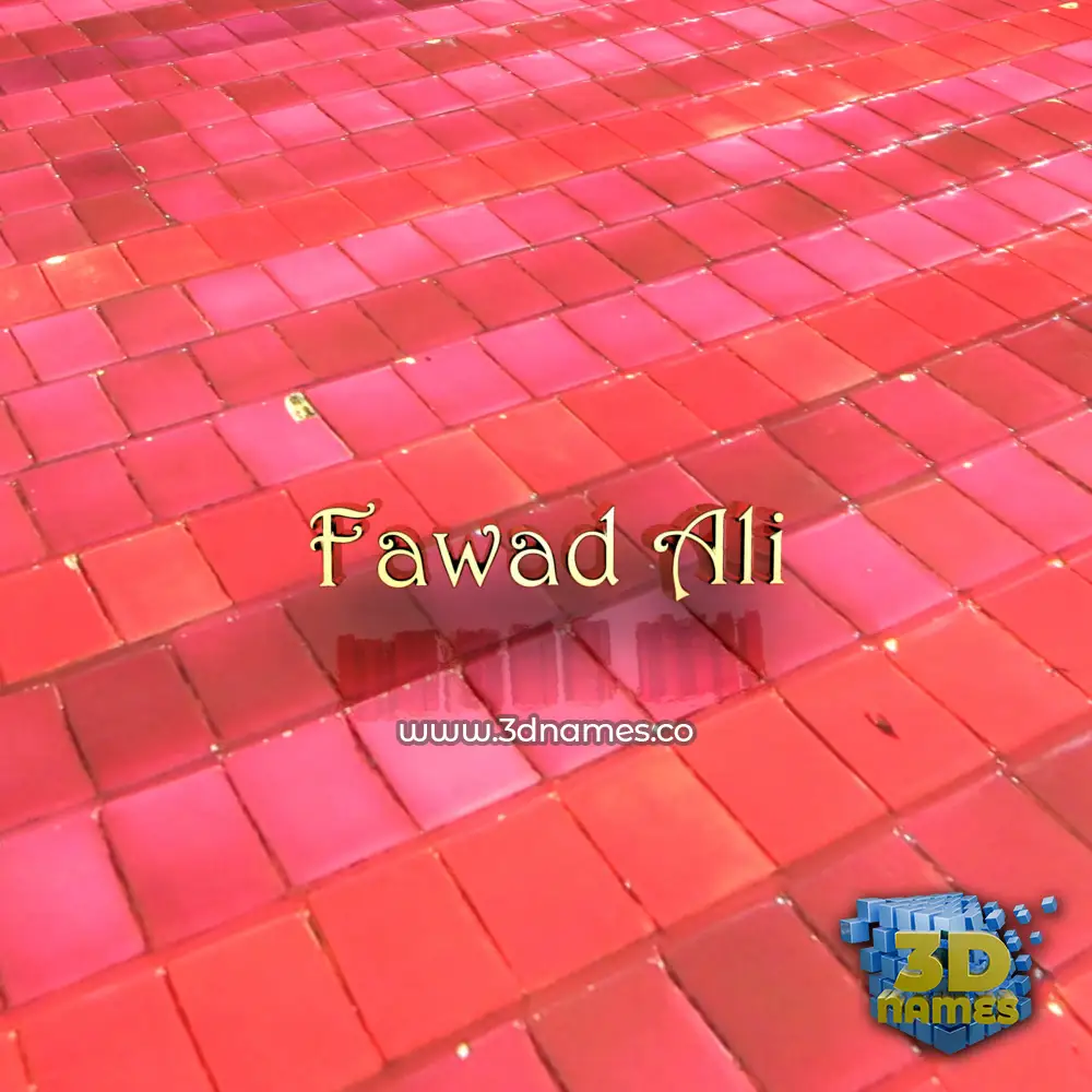 fawad ali in Red Tiles style - 3D name wallpaper
