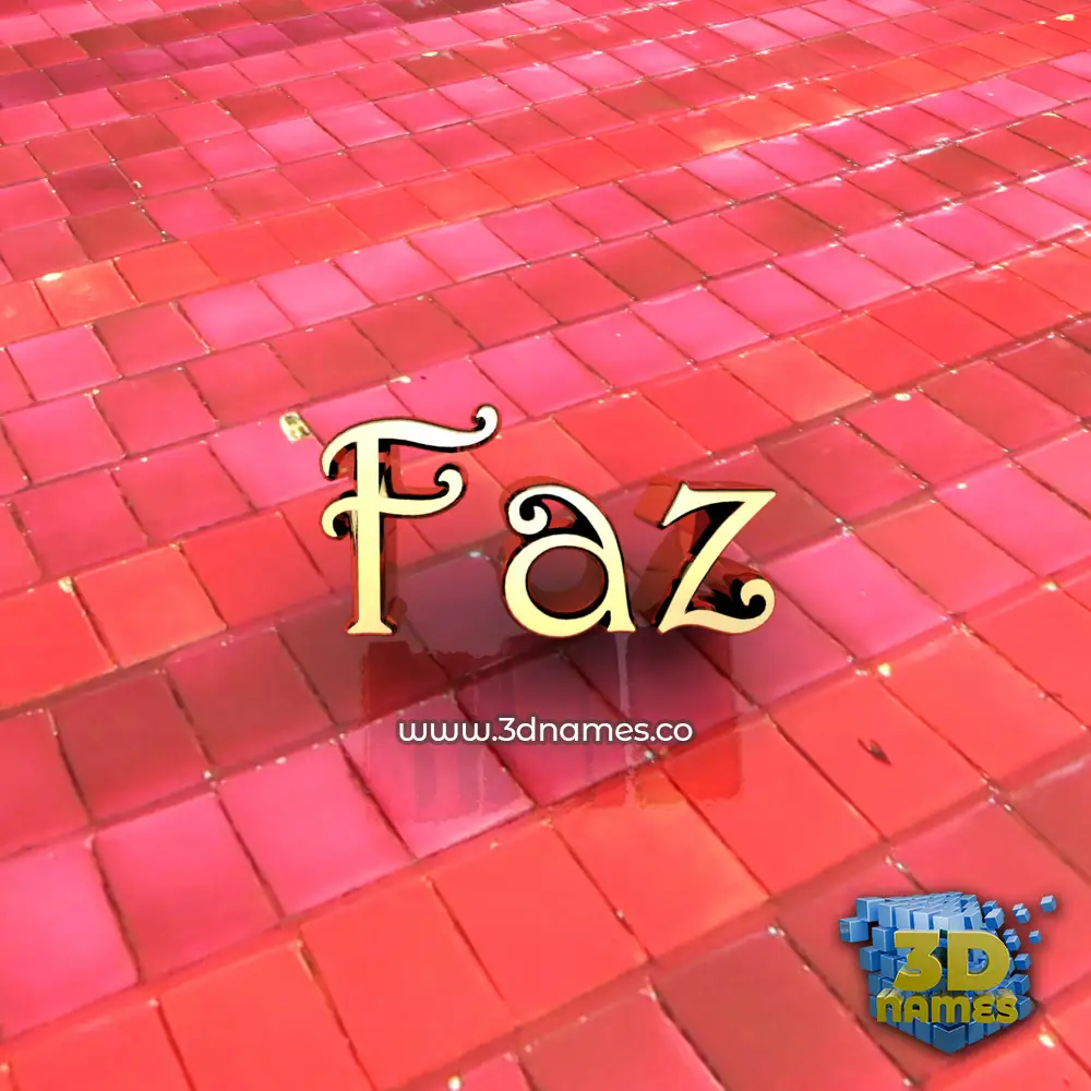 faz in Red Tiles style - 3D name wallpaper