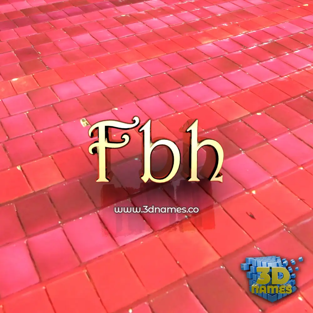 fbh in Red Tiles style - 3D name wallpaper