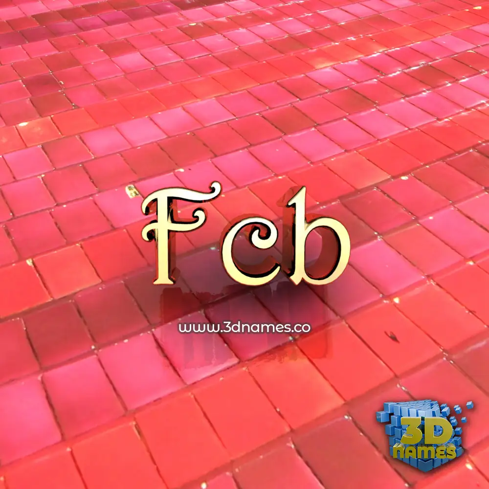fcb in Red Tiles style - 3D name wallpaper