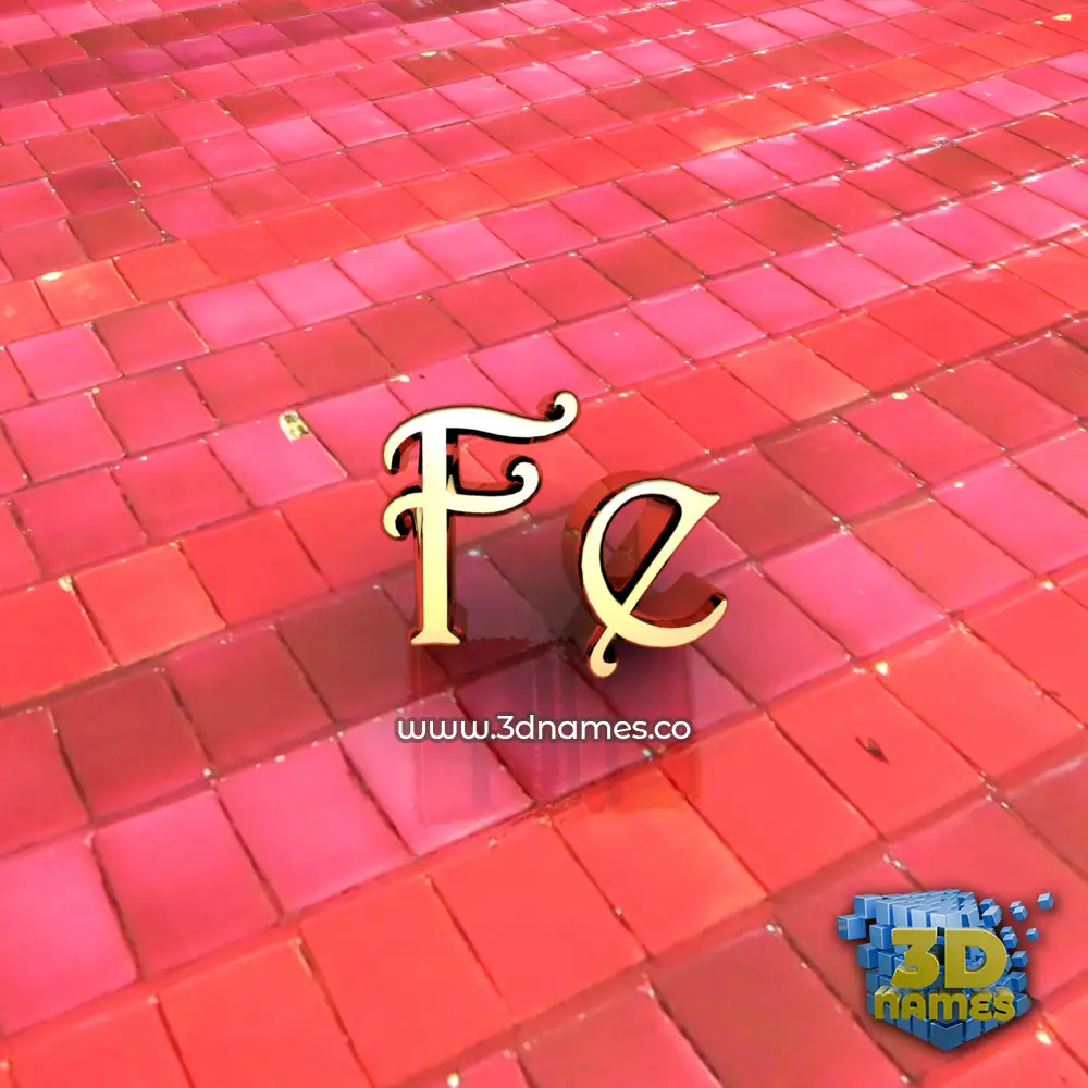 fe in Red Tiles style - 3D name wallpaper