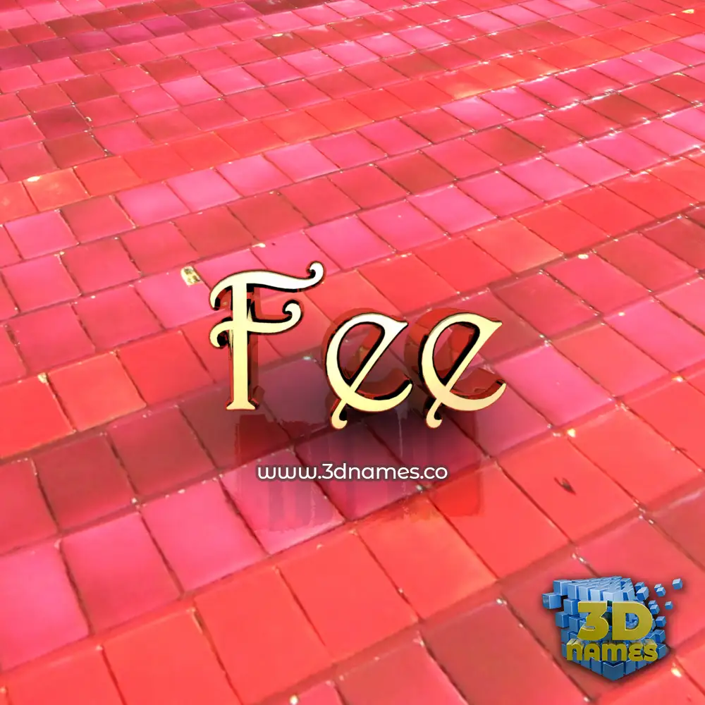 fee in Red Tiles style - 3D name wallpaper