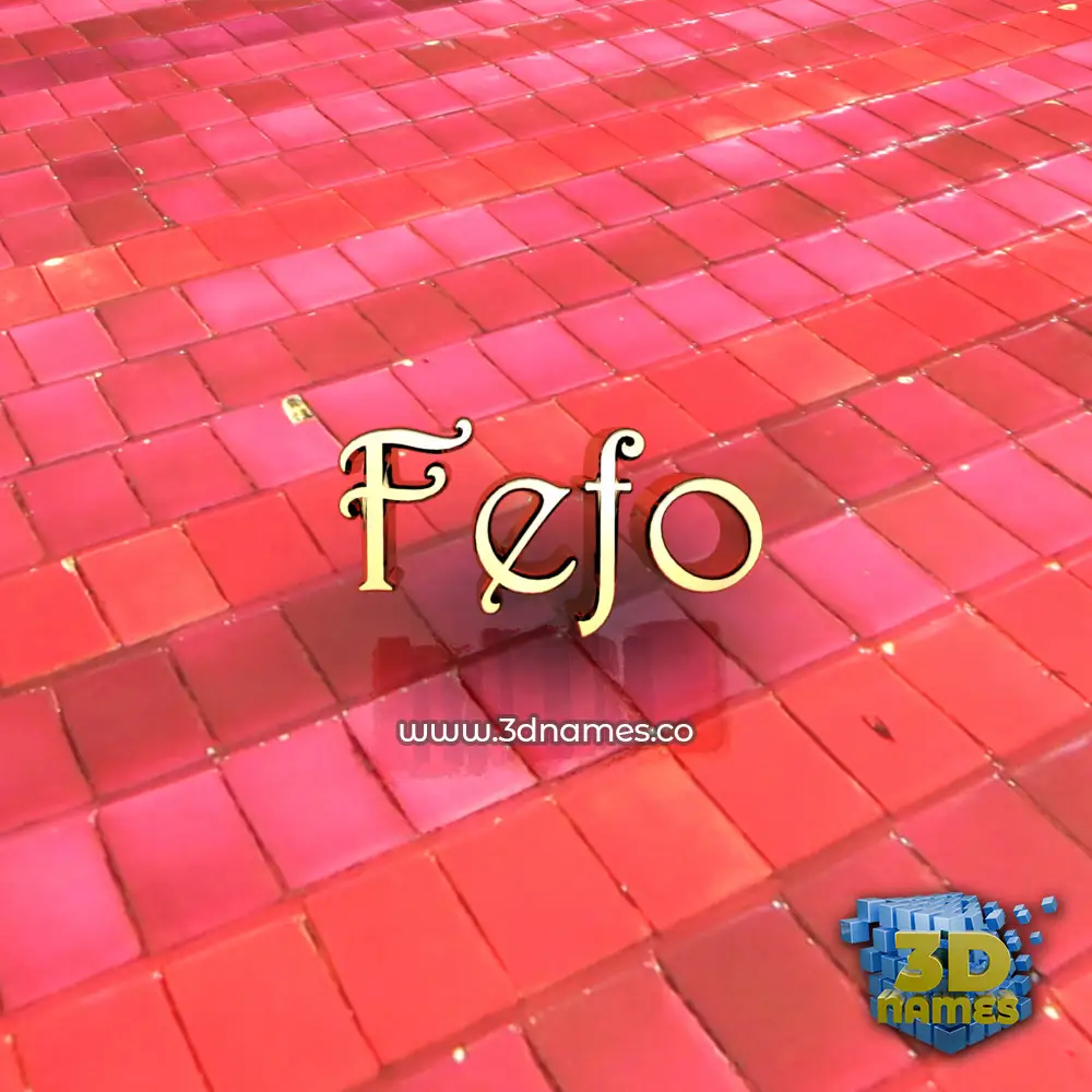 fefo in Red Tiles style - 3D name wallpaper
