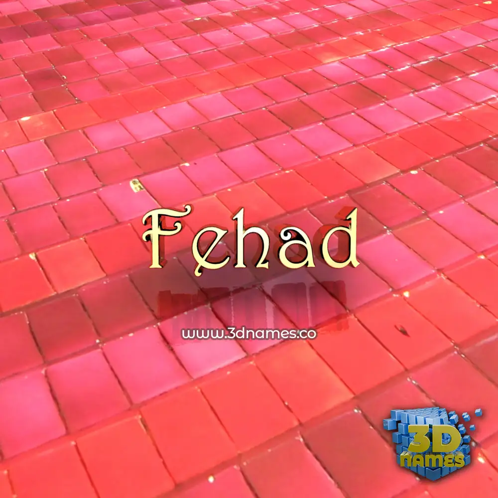 fehad in Red Tiles style - 3D name wallpaper