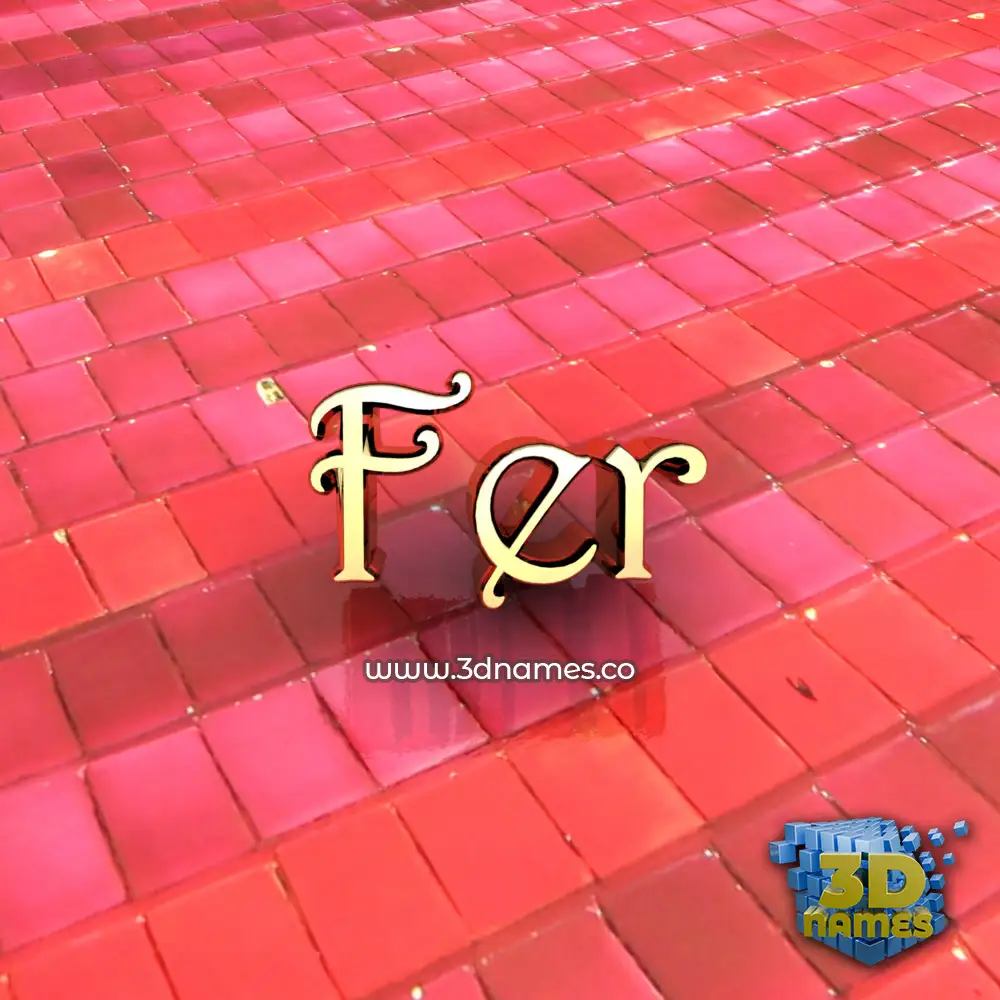 fer in Red Tiles style - 3D name wallpaper