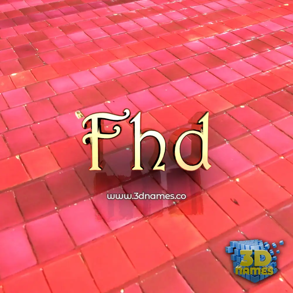 fhd in Red Tiles style - 3D name wallpaper