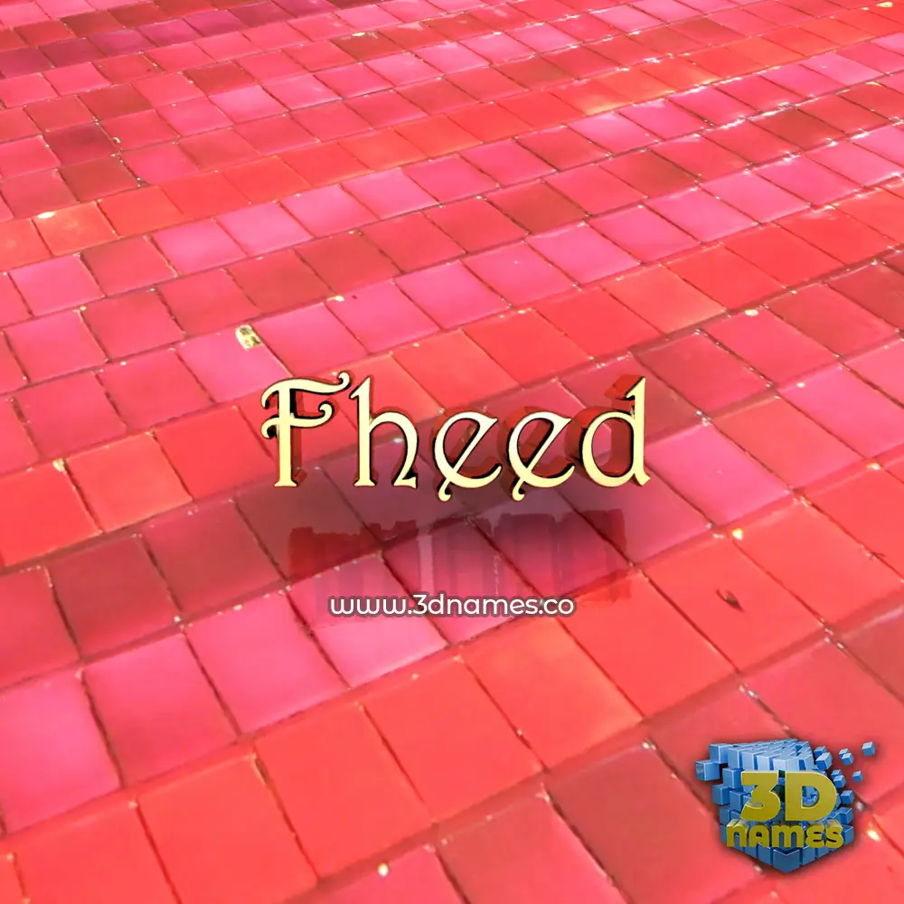 fheed in Red Tiles style - 3D name wallpaper