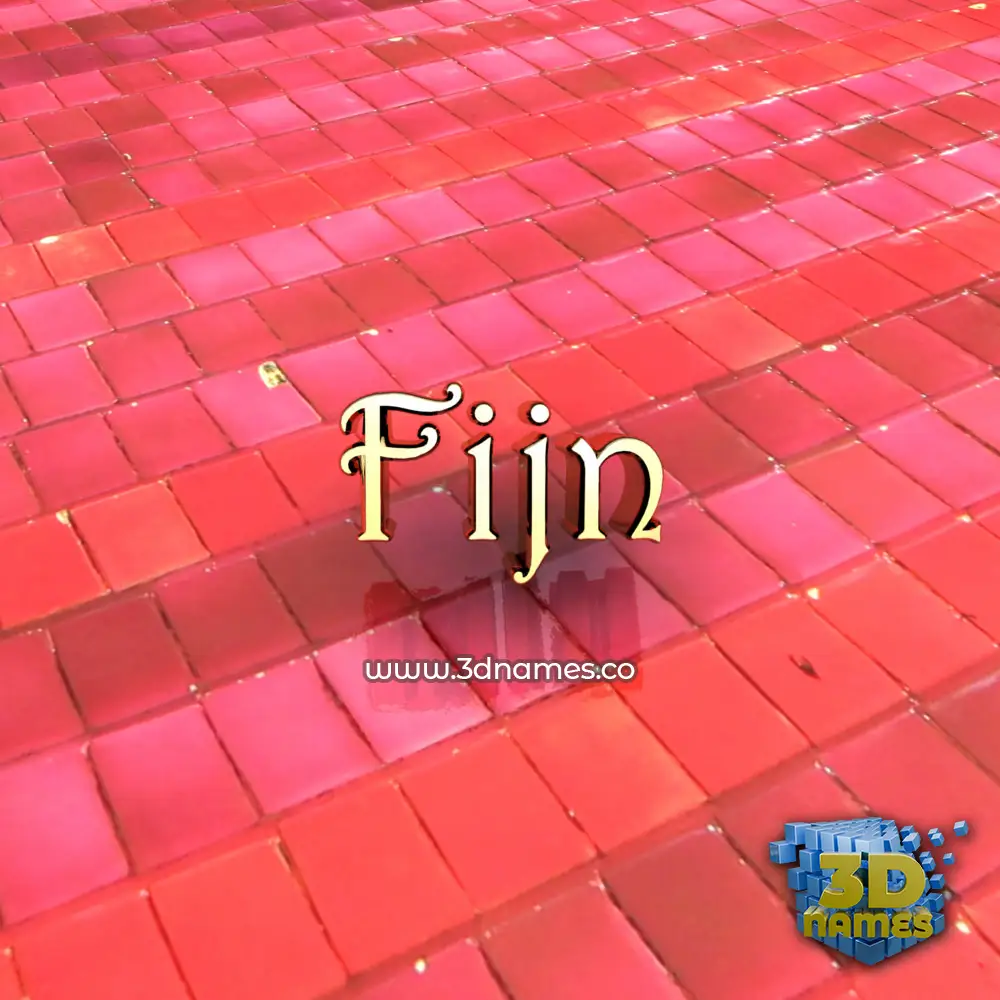 fijn in Red Tiles style - 3D name wallpaper
