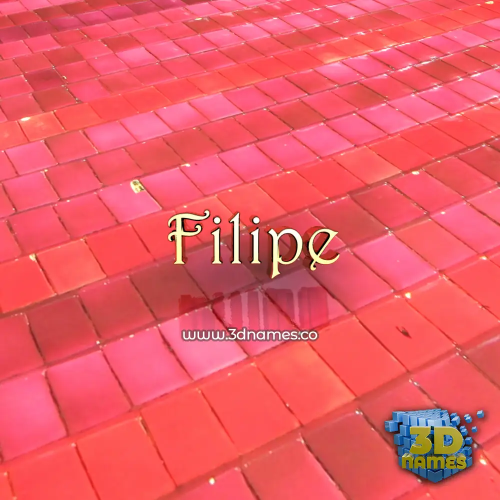 filipe in Red Tiles style - 3D name wallpaper