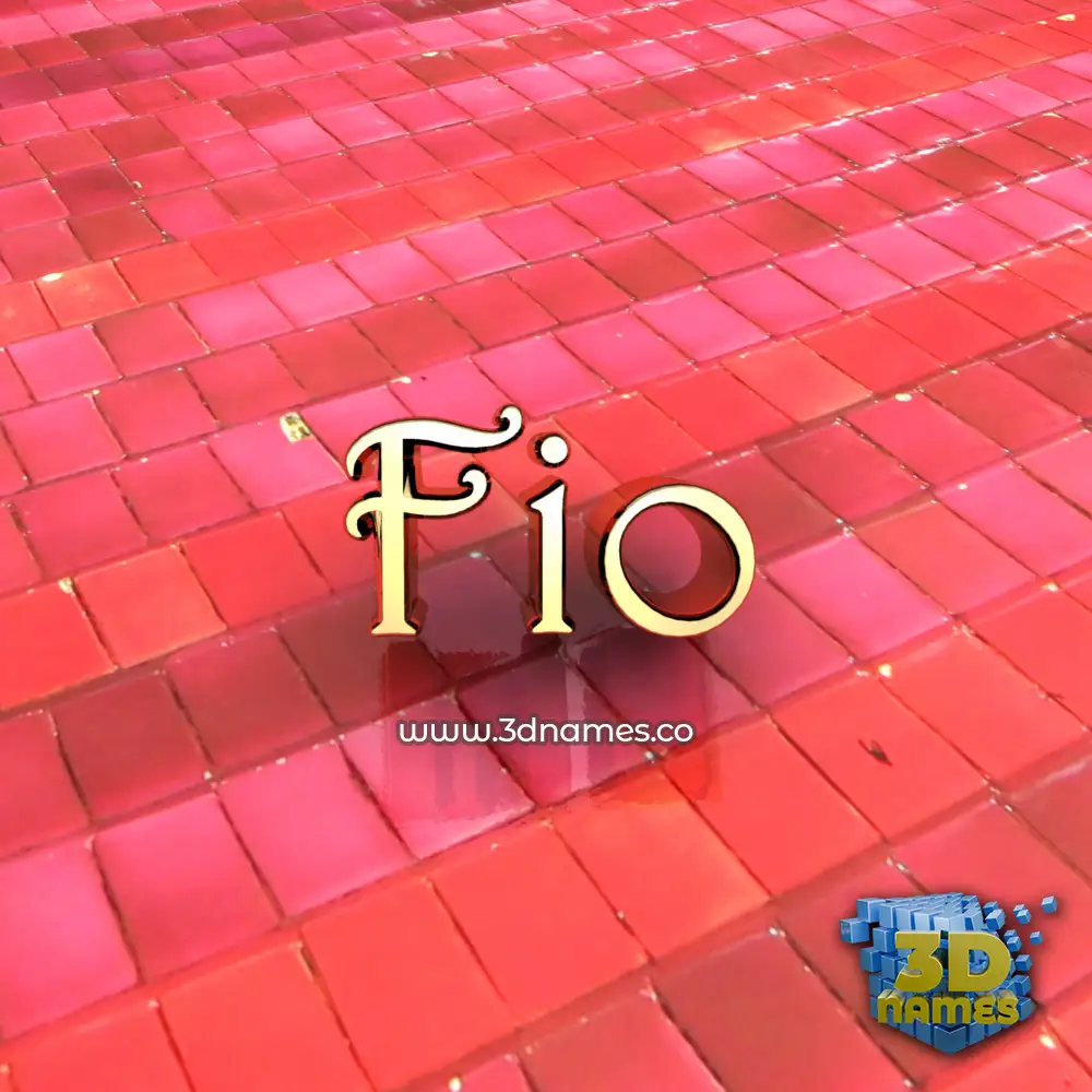 fio in Red Tiles style - 3D name wallpaper
