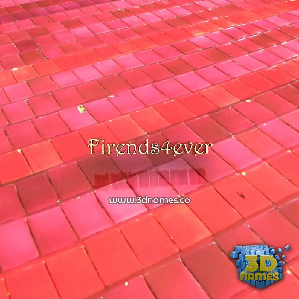 firends4ever in Red Tiles style - 3D name wallpaper