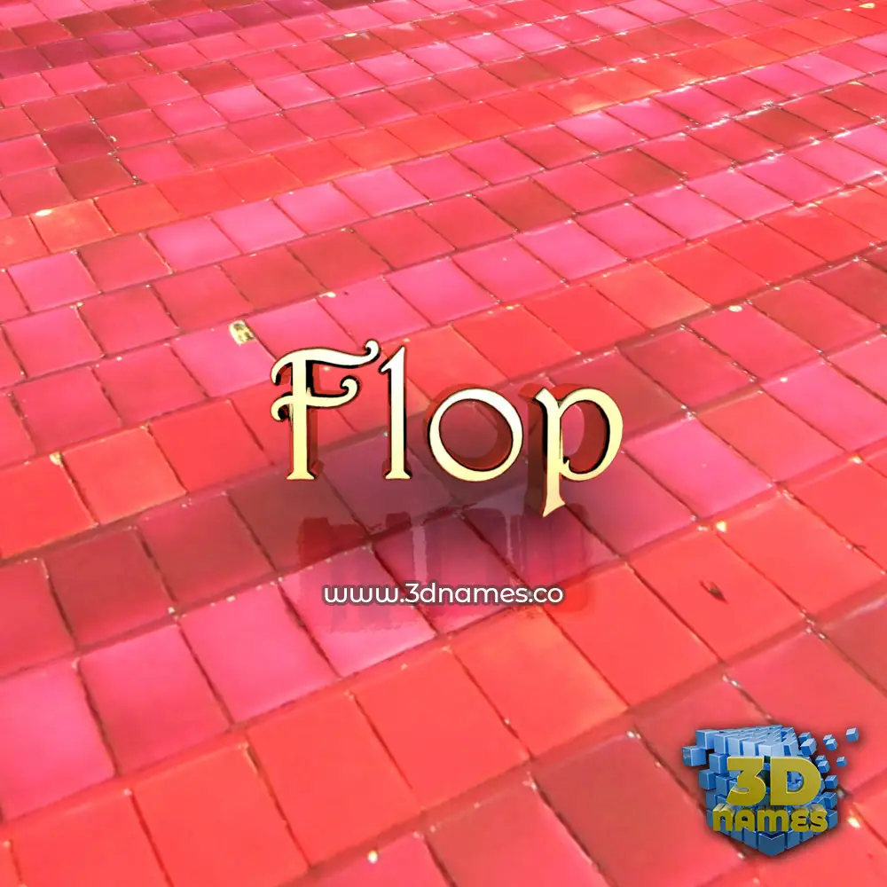 flop in Red Tiles style - 3D name wallpaper