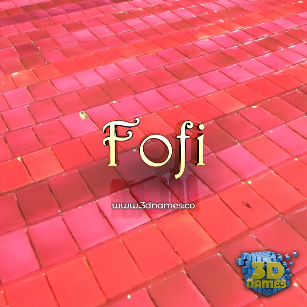 fofi in Red Tiles style - 3D name wallpaper
