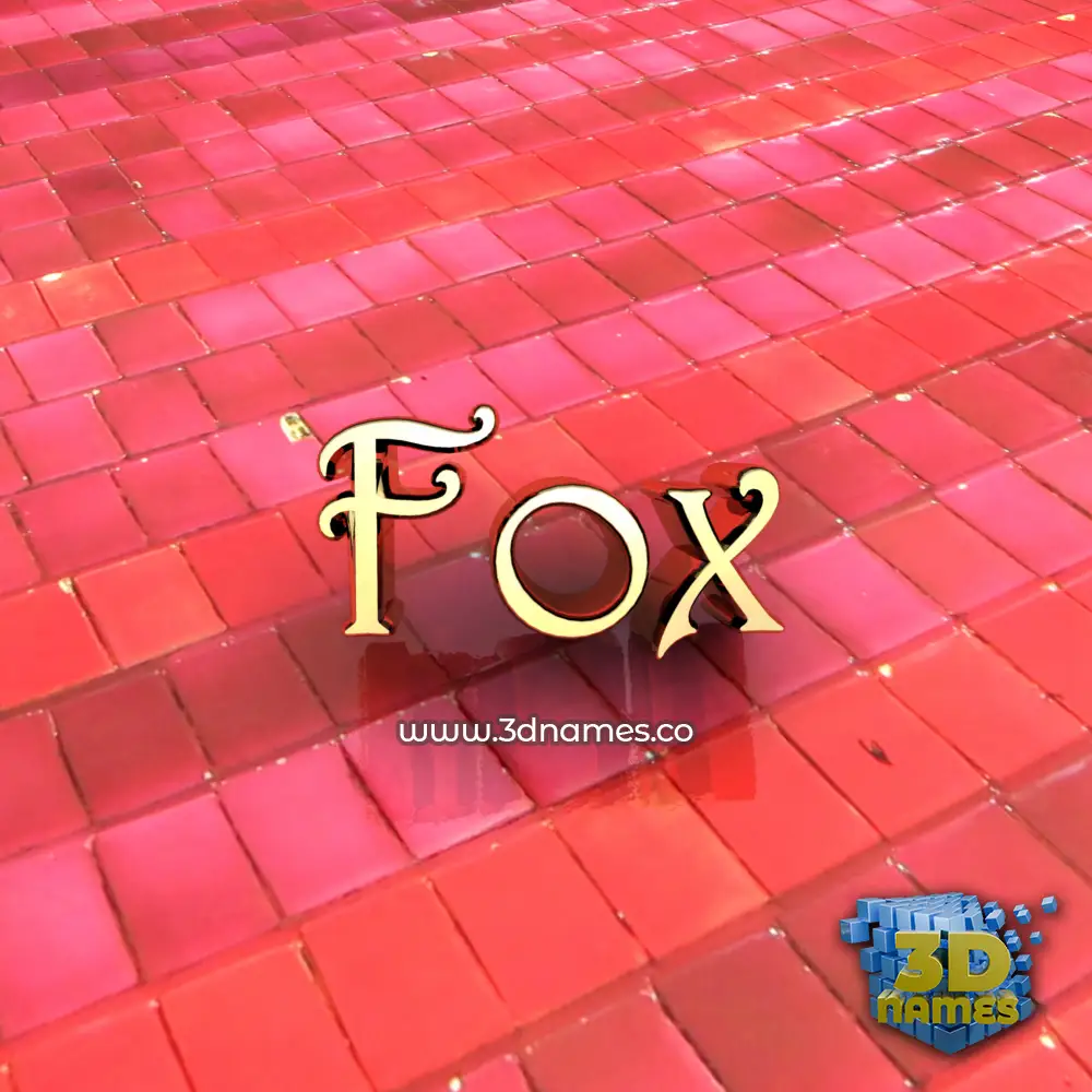 fox in Red Tiles style - 3D name wallpaper