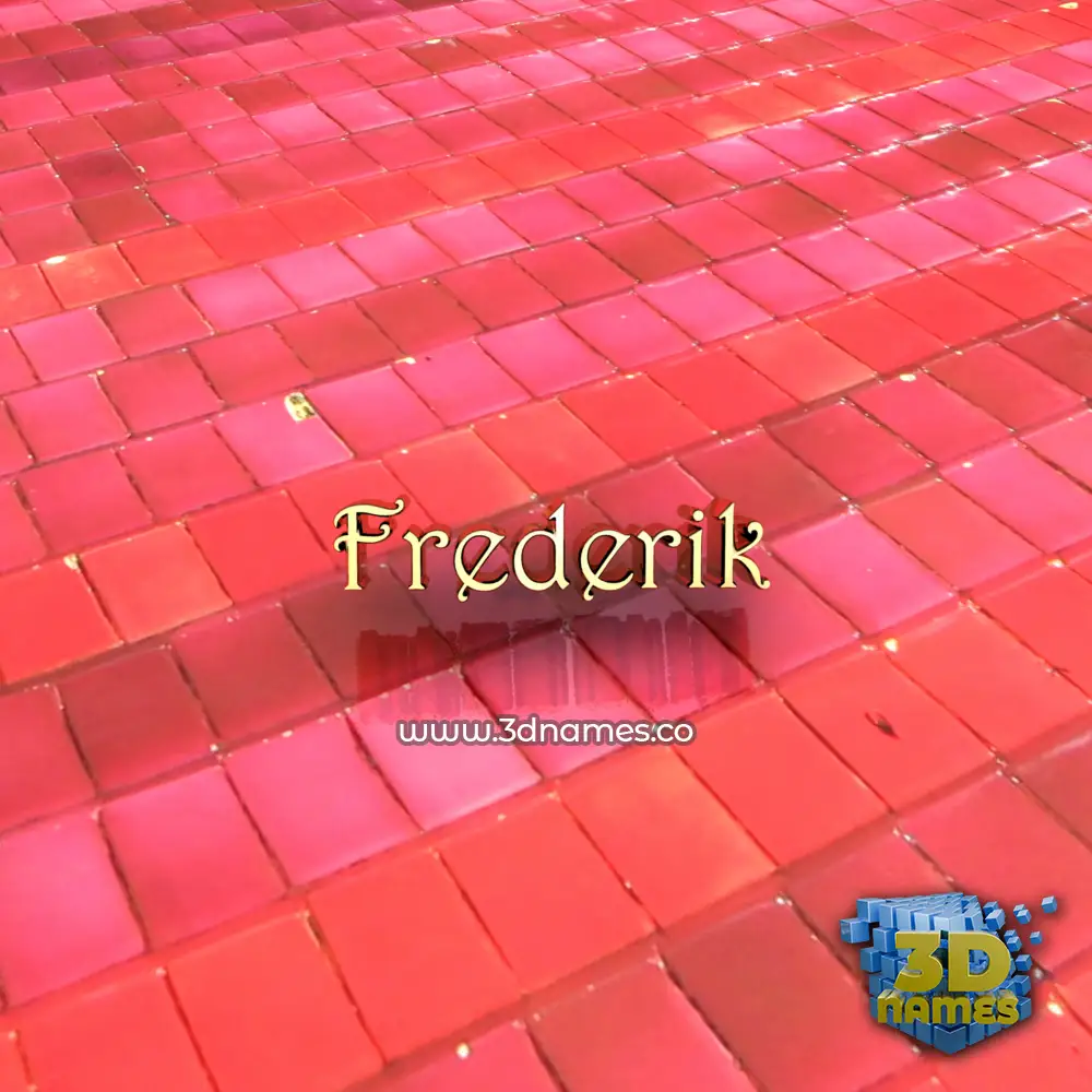 frederik in Red Tiles style - 3D name wallpaper