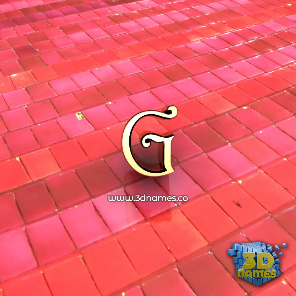 g in Red Tiles style - 3D name wallpaper