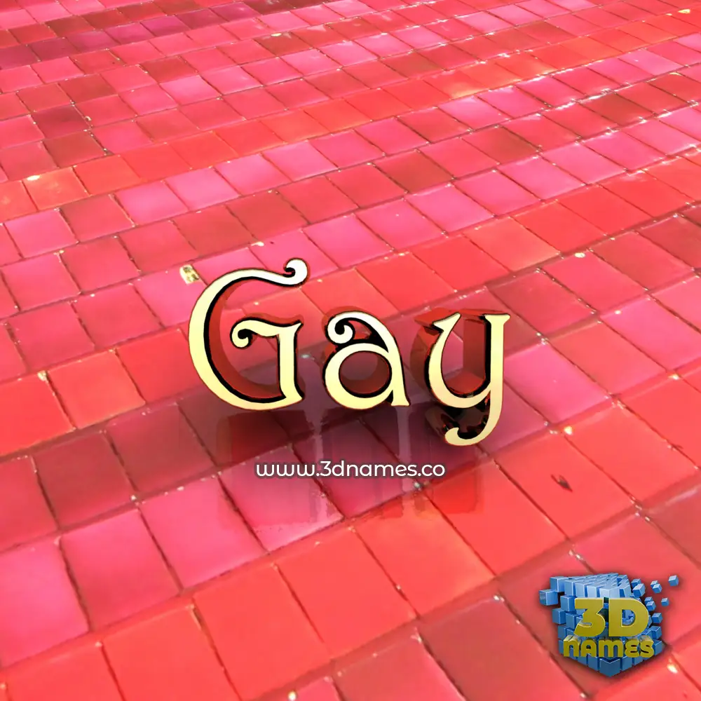 gay in Red Tiles style - 3D name wallpaper