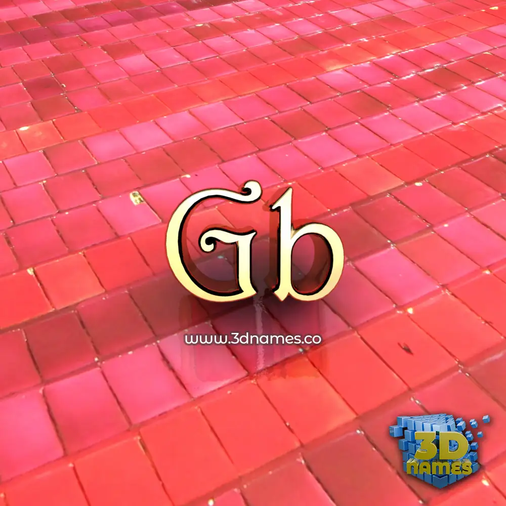 gb in Red Tiles style - 3D name wallpaper