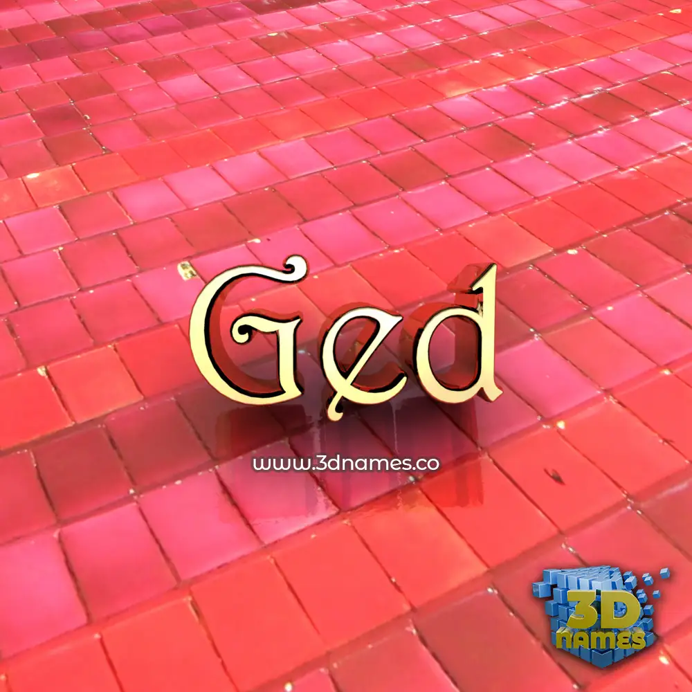 ged in Red Tiles style - 3D name wallpaper