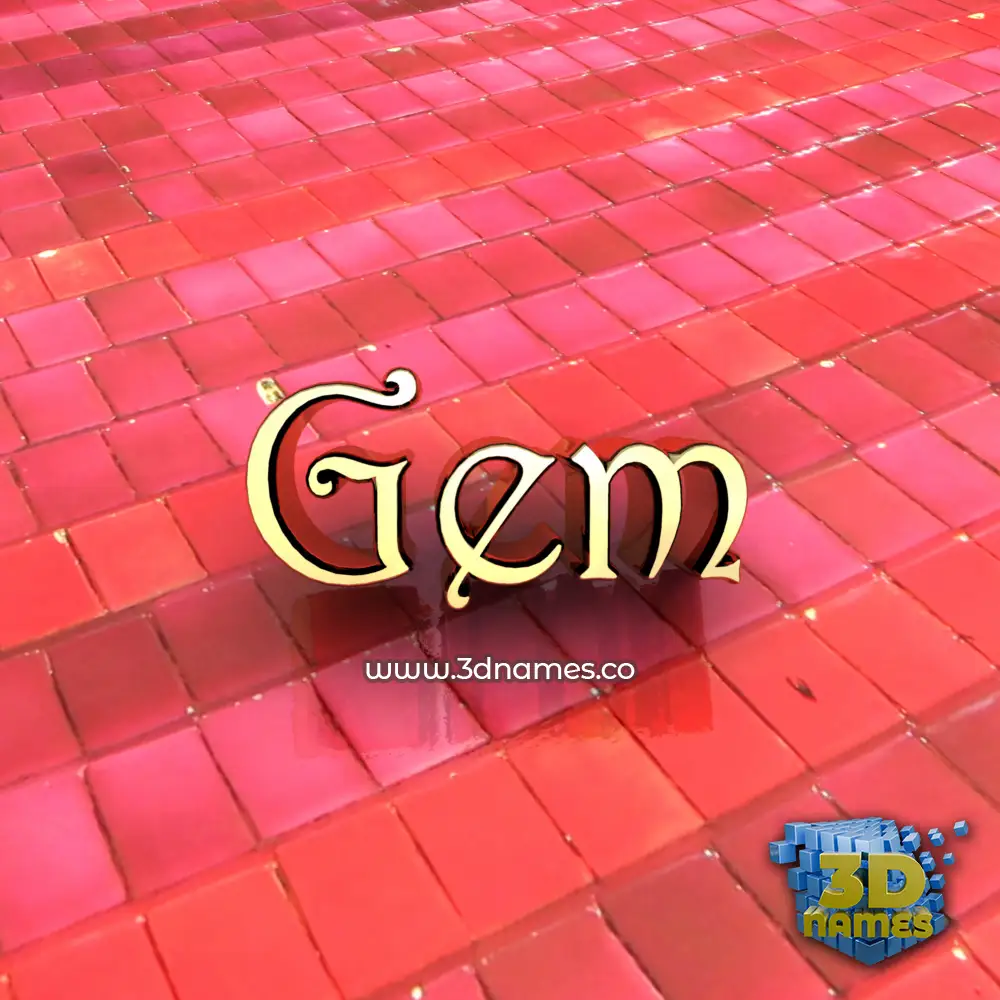 gem in Red Tiles style - 3D name wallpaper