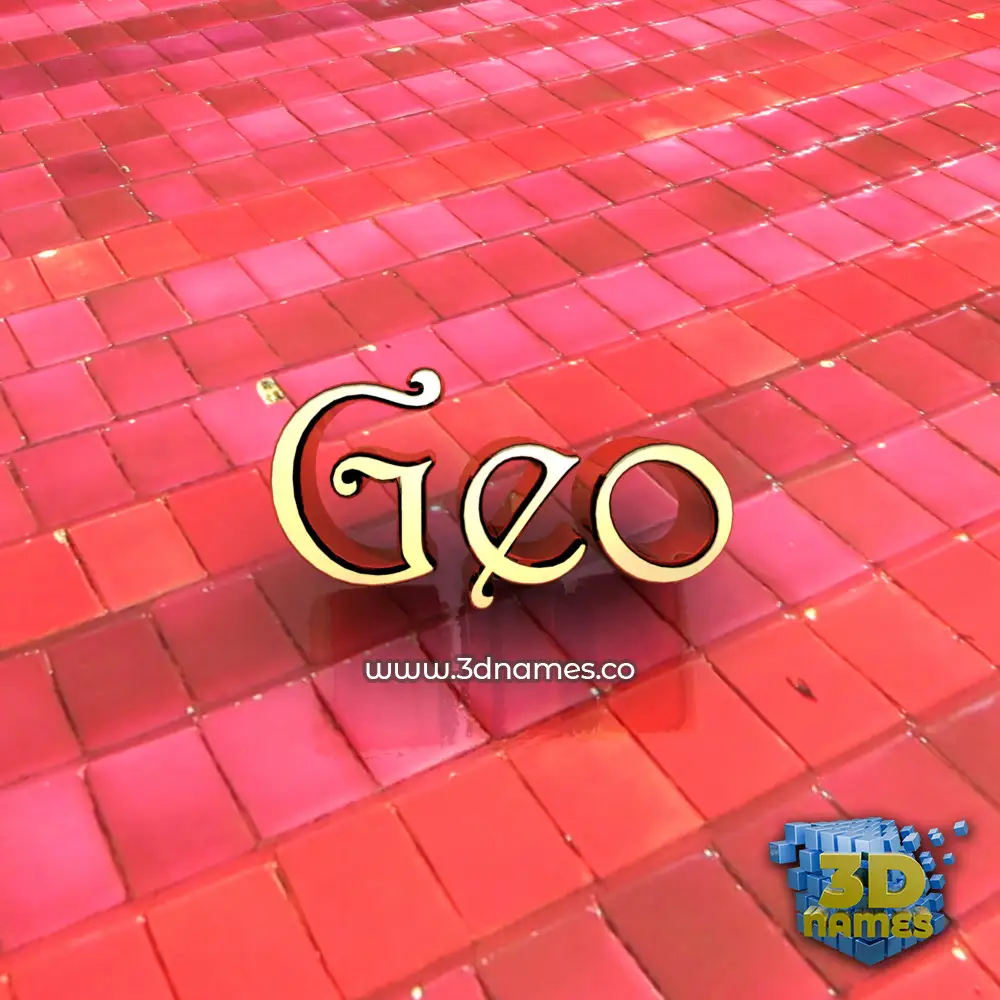 geo in Red Tiles style - 3D name wallpaper