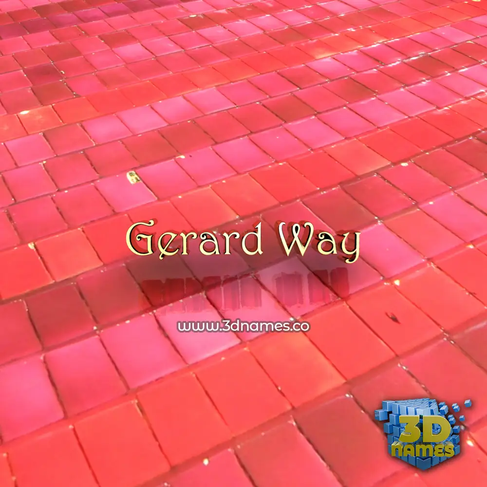 gerard way in Red Tiles style - 3D name wallpaper