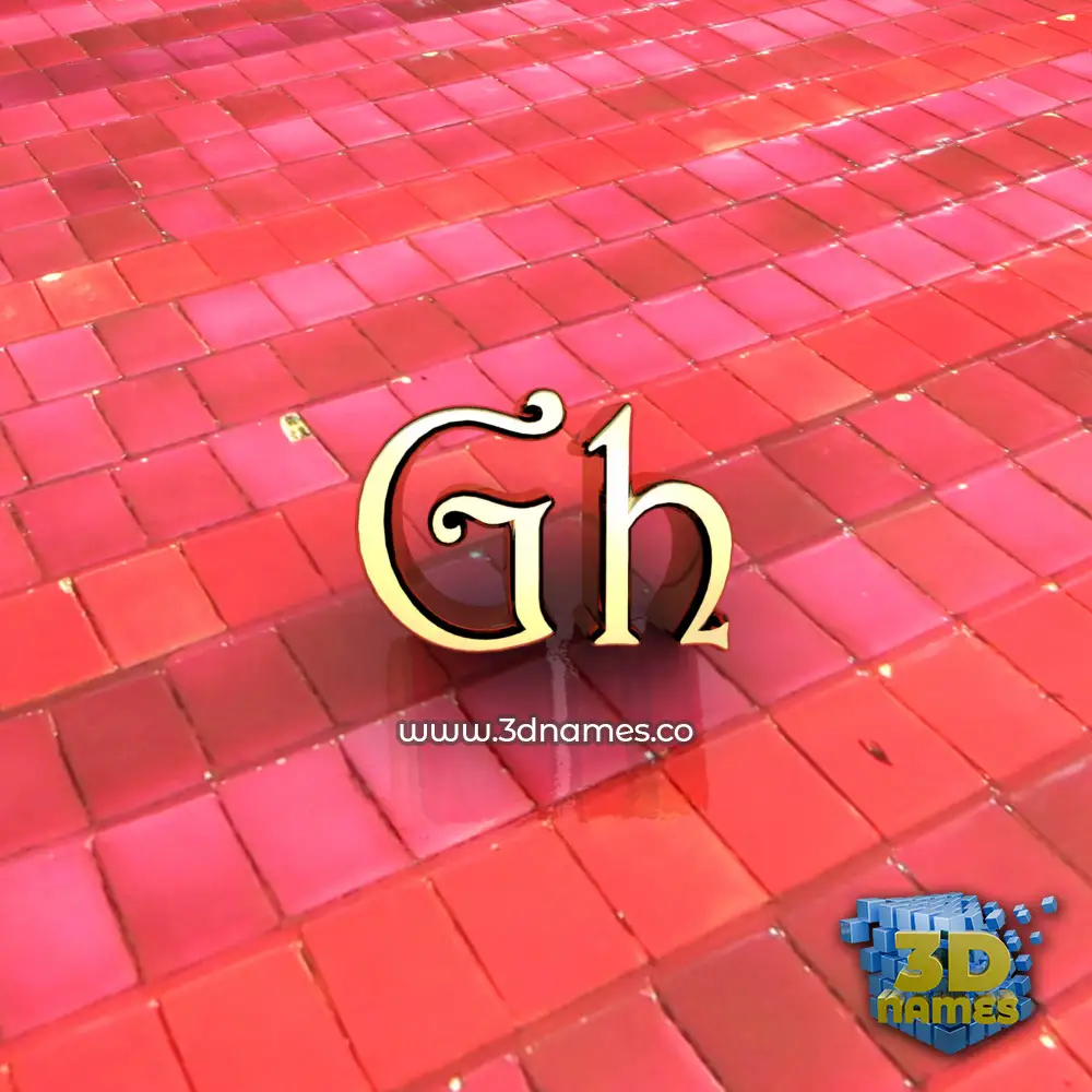 gh in Red Tiles style - 3D name wallpaper