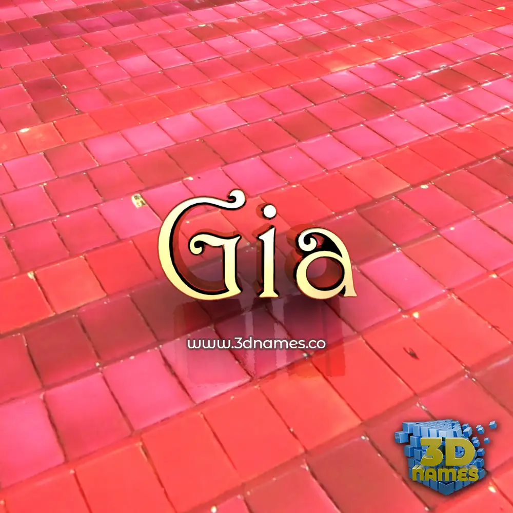 gia in Red Tiles style - 3D name wallpaper