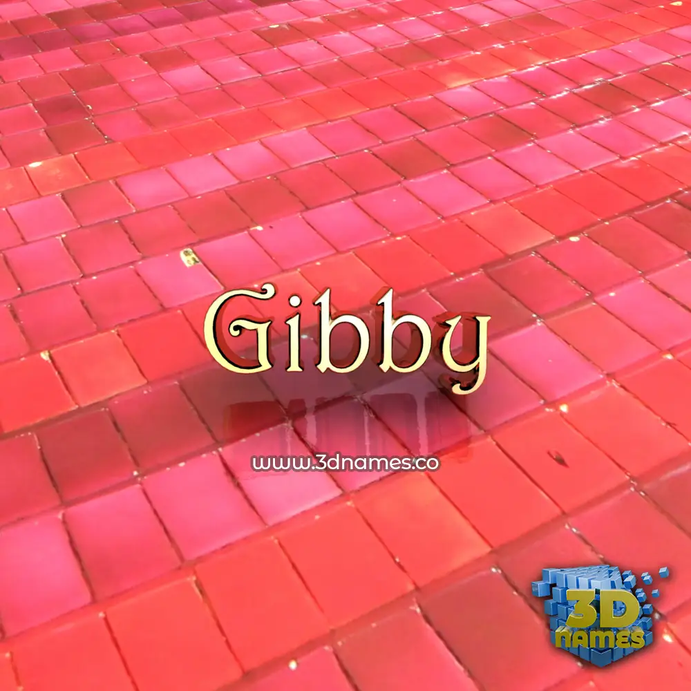 gibby in Red Tiles style - 3D name wallpaper