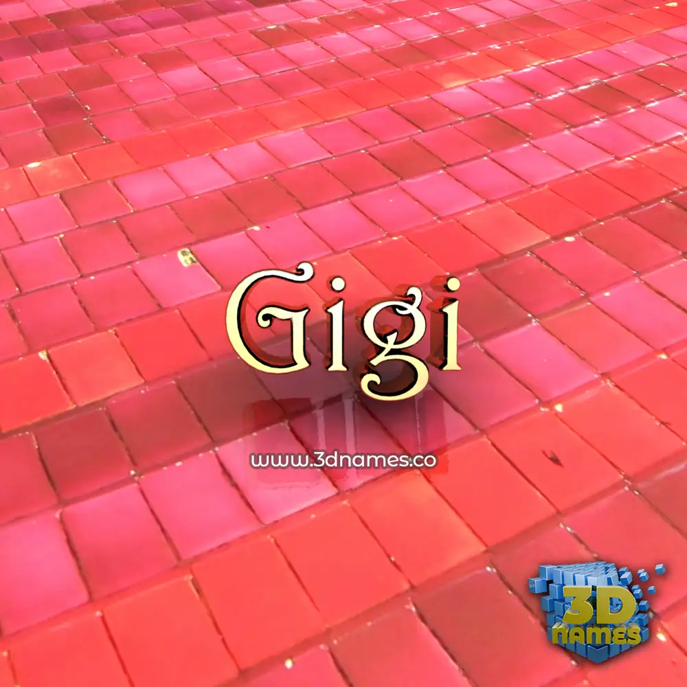 gigi in Red Tiles style - 3D name wallpaper