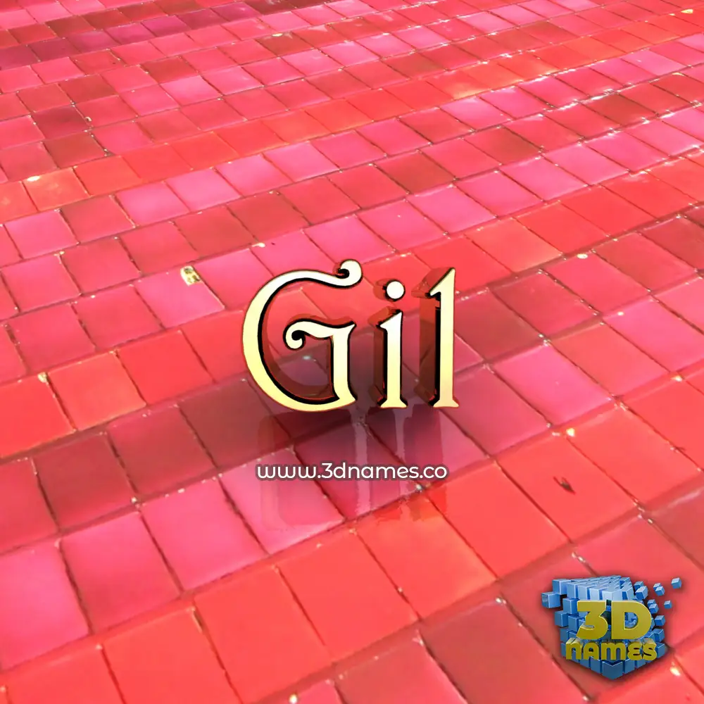 gil in Red Tiles style - 3D name wallpaper