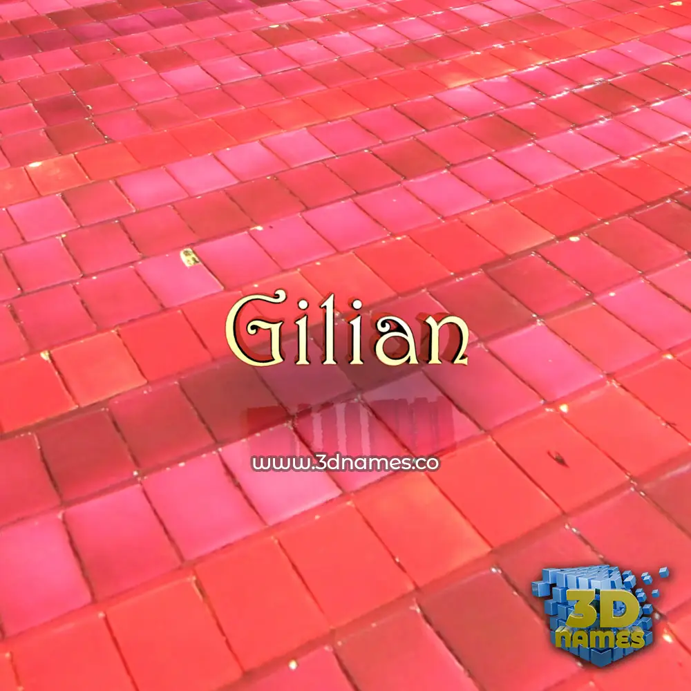 gilian in Red Tiles style - 3D name wallpaper