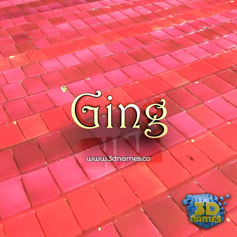 ging in Red Tiles style - 3D name wallpaper