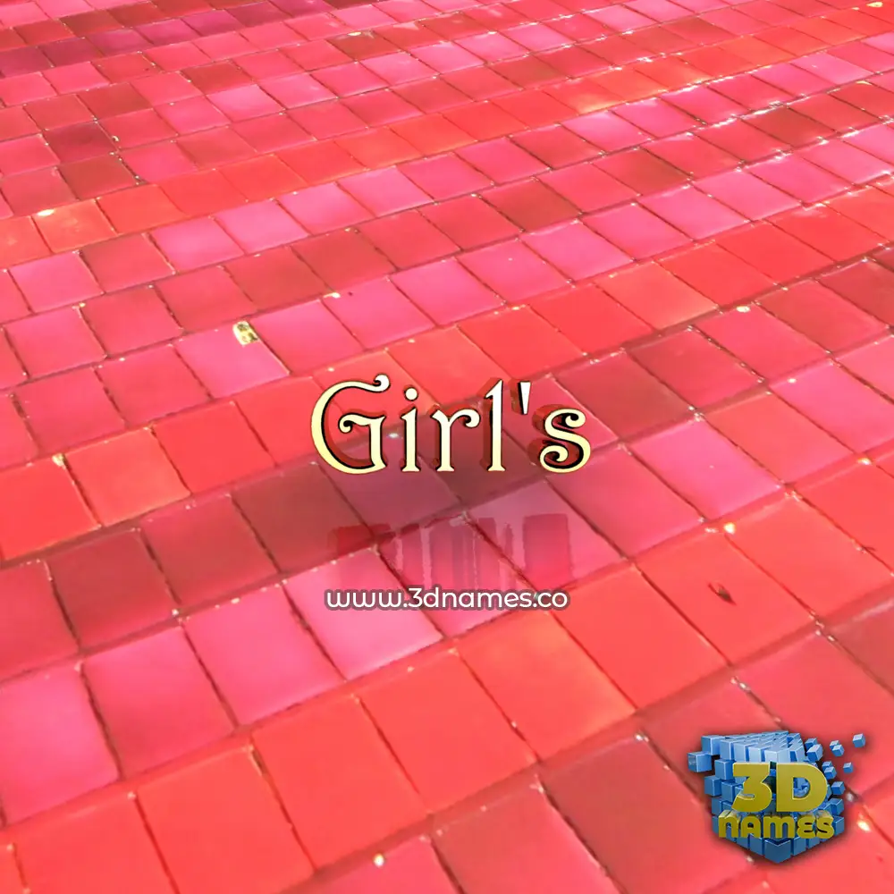 girl's in Red Tiles style - 3D name wallpaper