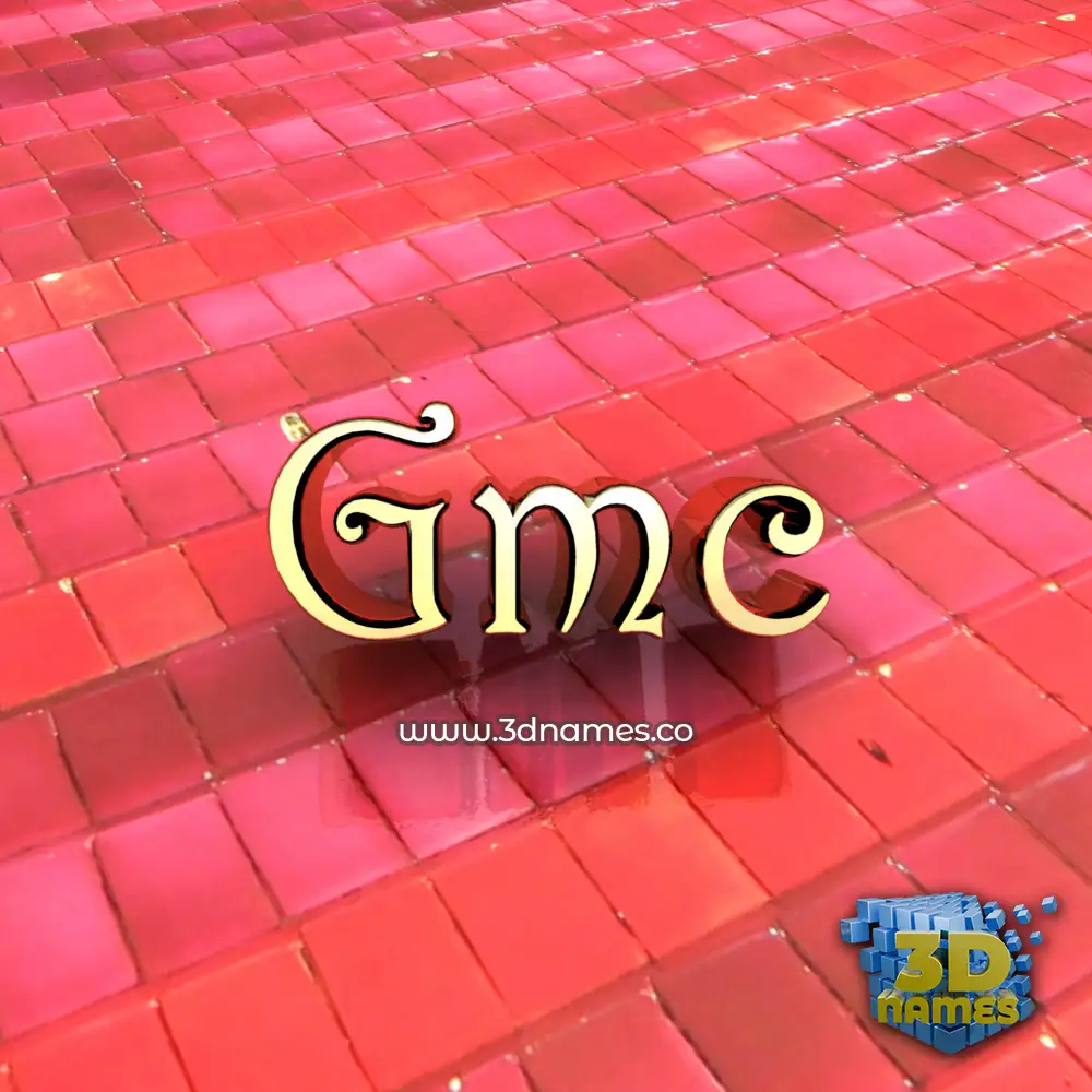 gmc in Red Tiles style - 3D name wallpaper