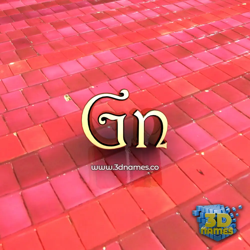 gn in Red Tiles style - 3D name wallpaper