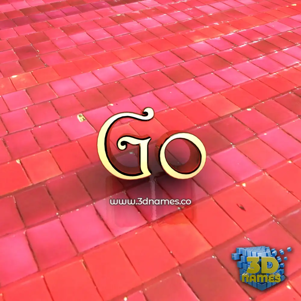 go in Red Tiles style - 3D name wallpaper